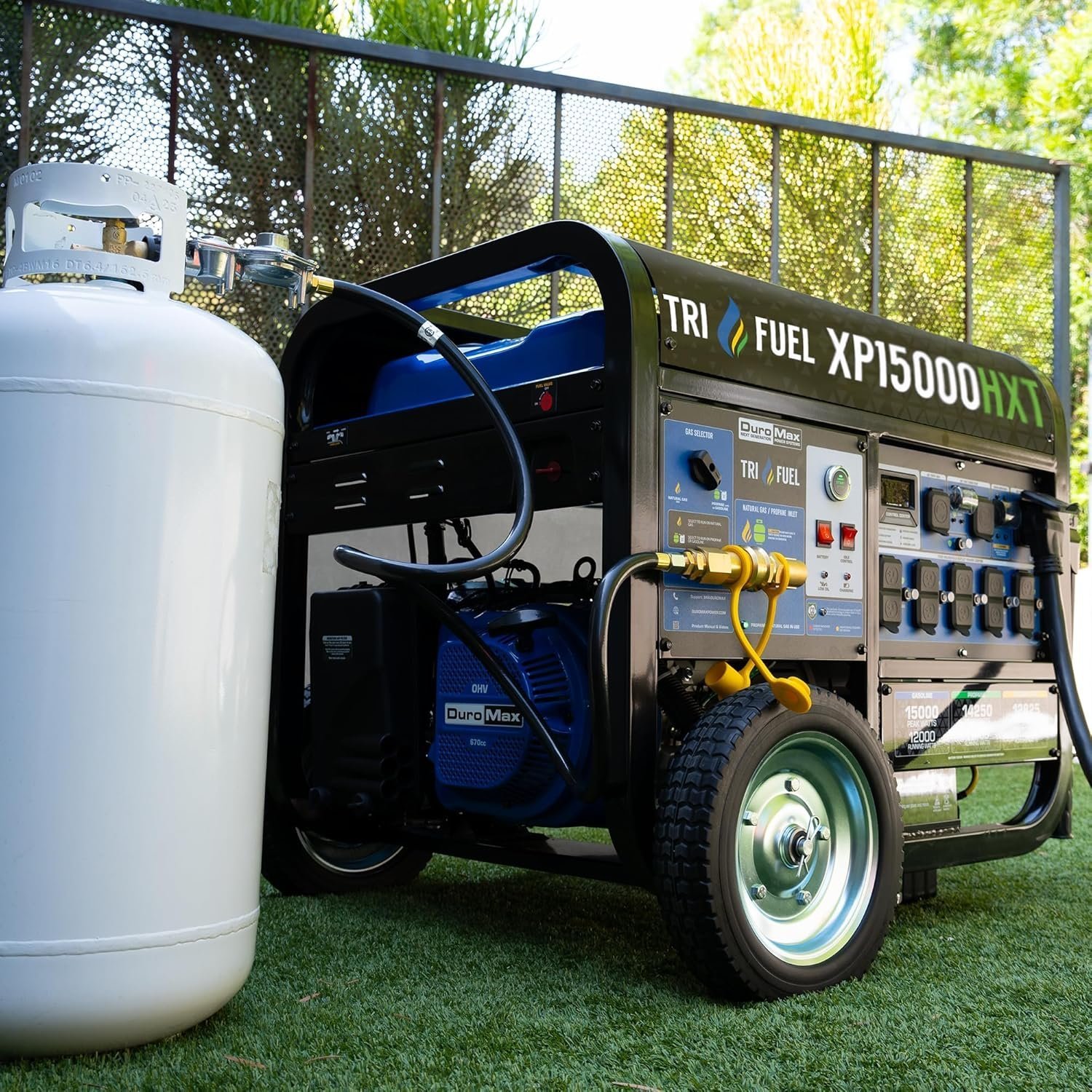 DuroMax 15,000-Watt Tri-Fuel Portable Generator XP15000HXT