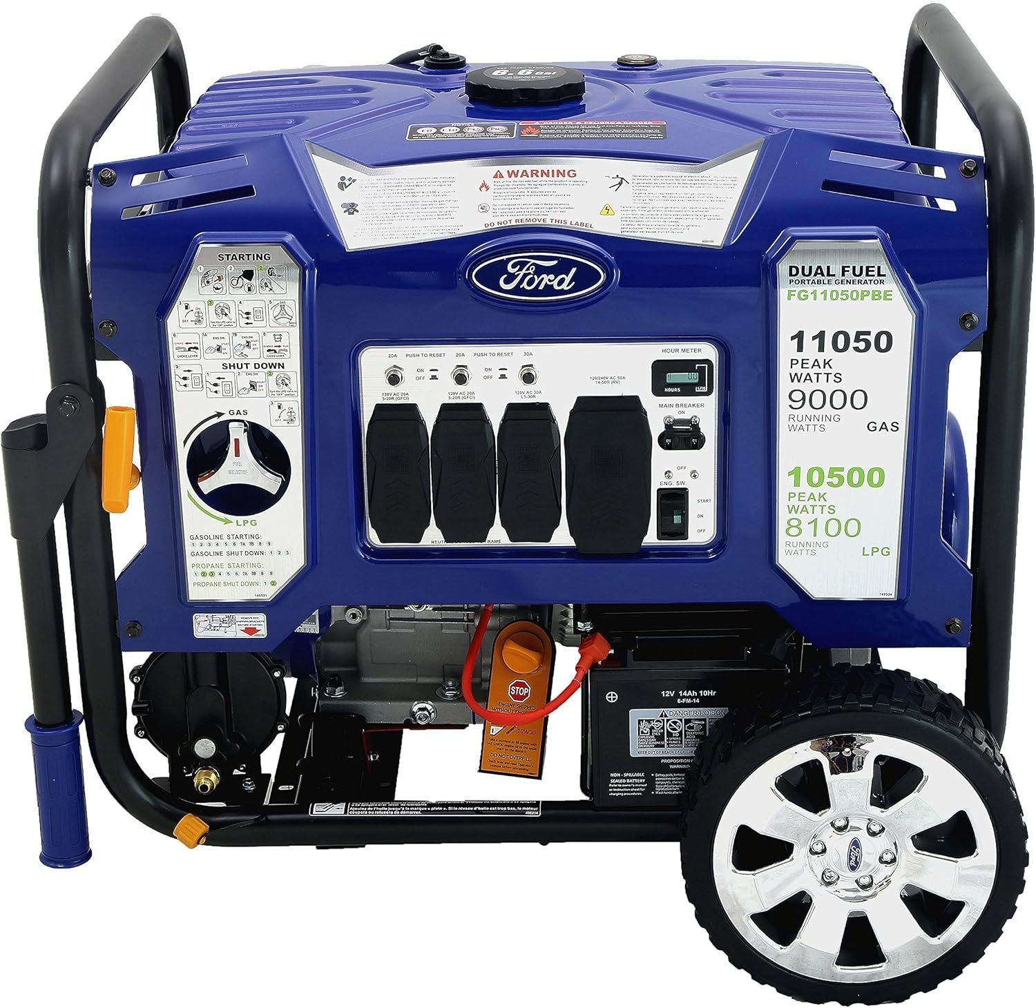 Ford 11,050 Watt Dual Fuel Portable Generator FG11050PBE