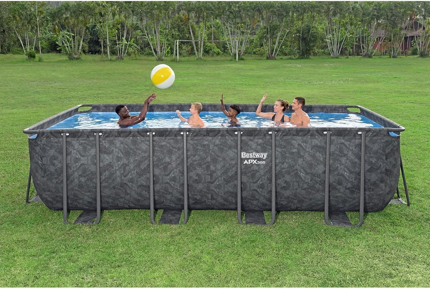 Bestway APX 365 18′ x 9′ x 52″ Rectangular Above Ground Swimming Pool