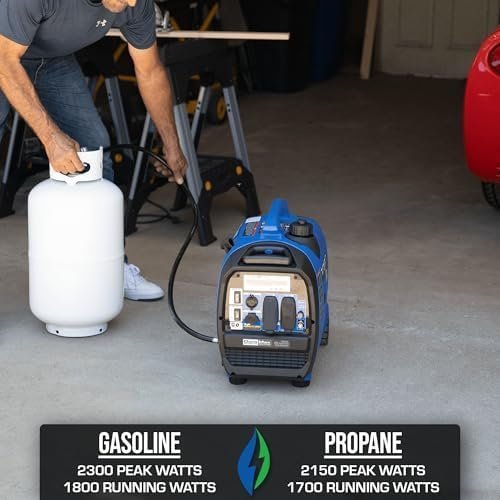 DuroMax XP2300iH 2,300-Watt Dual Fuel Portable Digital Inverter Generator – Gas & Propane, RV & Emergency Ready
