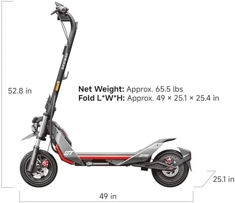 Segway ZT3 Pro Electric Scooter, Up to 24.9 MPH, 43.5-Mile Range, Dual Suspension, Flash Charge, 1600W Peak Motor, Off-Road Scooter for Adults UL Certified (UL2272/2271)