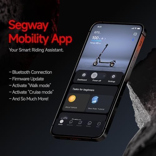 Segway SuperScooter GT3, 31 MPH w/ 45-Mile Long Range, 2400W Peak Motor, Dual Hydraulic Suspension, Self-Sealing Tires, Flash Charging Electric Scooter for Adults, UL 2272/2271 Certified, Gen3