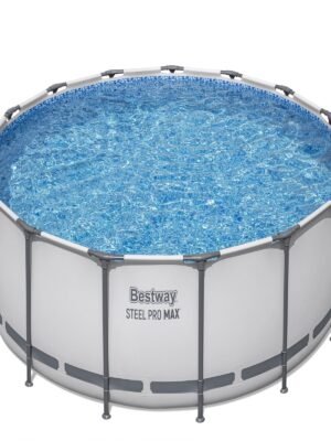 Bestway Steel Pro MAX 10 Foot x 30 Inch Round Metal Frame Above Ground Outdoor Backyard Swimming Pool Set with 330 GPH Filter Pump
