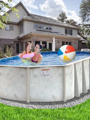 Coastal 5″ Steel Frame Oval Swimming Pool & Bundle