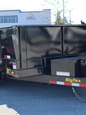 12 Foot Big Tex Pro Series Tandem Axle Single Ram with Spreader Gate Black Dump Trailer (10SR-12XLBK6SIR)
