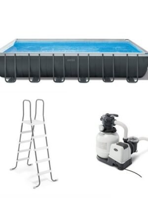 Intex 24′ x 12′ x 52″ Ultra XTR Rectangular Frame Swimming Pool Set + Pump