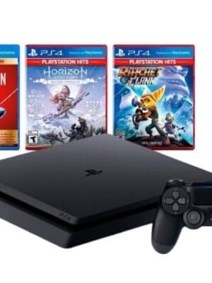 Sony Playstation 4 PS4 Slim 1TB (3 Game Bundle: Spiderman 3, Horizon Zero Down, Ratchet and Clank) Console CUH-2115B
