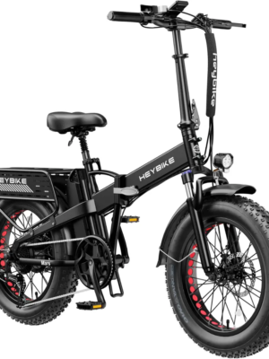 Heybike Fat Tire Mountain Electric Bike, 1200 W, 45 Miles, 1~3 Pedal Assist, Grey