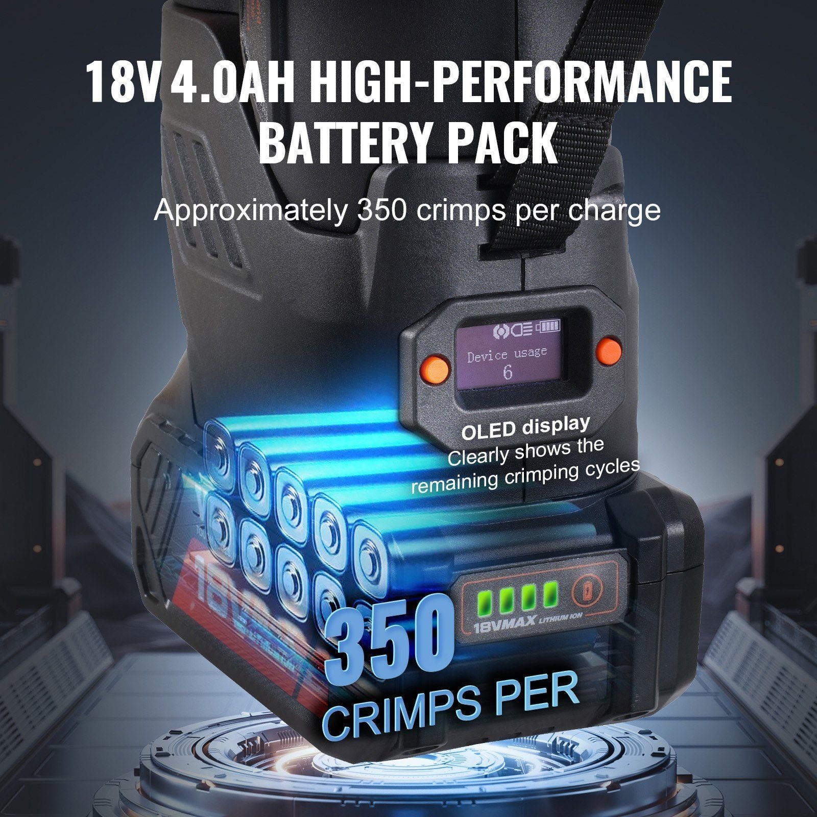 Pro Press Tool Pipe Crimping Kit, Cordless Battery Press Tool with 6 Interchangeable Jaws, DOBA-PPT6