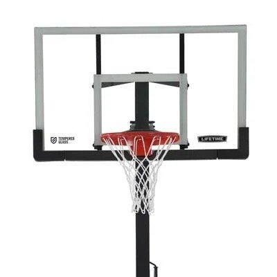 Lifetime Adjustable Bolt Down Basketball Hoop (60-Inch Tempered Glass)
