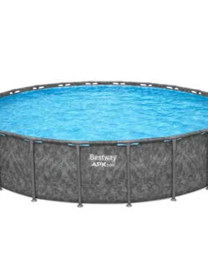 Bestway APX 365 22’x52″ Round Above Ground Swimming Pool Set with Pump and Ladder