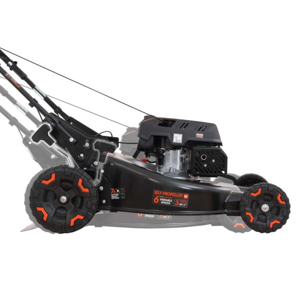 24 in. 201 cc SELECT PACE 6 Speed CVT High Wheel RWD 3-in-1 Gas Walk Behind Self Propelled Lawn Mower W/ Recoil Start