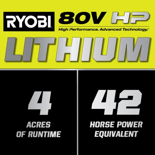80V Max HP Lithium 54″ Brushless Electric Zero Turn Lawn Mower