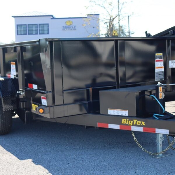 12 Foot Big Tex Pro Series Tandem Axle Single Ram with Spreader Gate Black Dump Trailer (10SR-12XLBK6SIR)