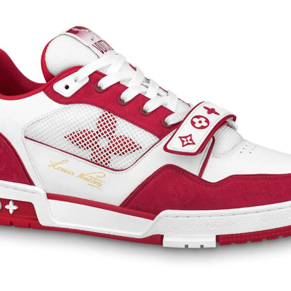 Louis Vuitton Denim Trainer 'Red Monogram Denim'