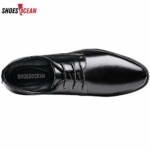 ShoesOcean Men’s Plain-Toe Lace-Up Formal Derby Shoes - Black