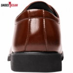 ShoesOcean Men’s Plain-Toe Lace-Up Formal Derby Shoes - Brown