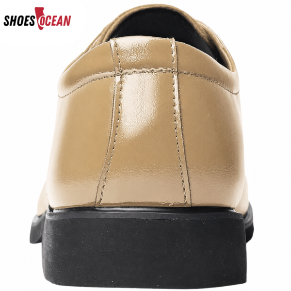 ShoesOcean Men’s Plain-Toe Lace-Up Formal Derby Shoes - Beige