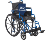 Drive Medical Blue Streak Wheelchair with Flip Back Desk Arms