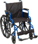 Drive Medical Blue Streak Wheelchair with Flip Back Desk Arms